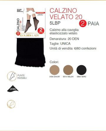 GOLD5L (SET 2 PZ)- calzino donna velato 20 - 5l (set 2 pz) - Fratelli Parenti